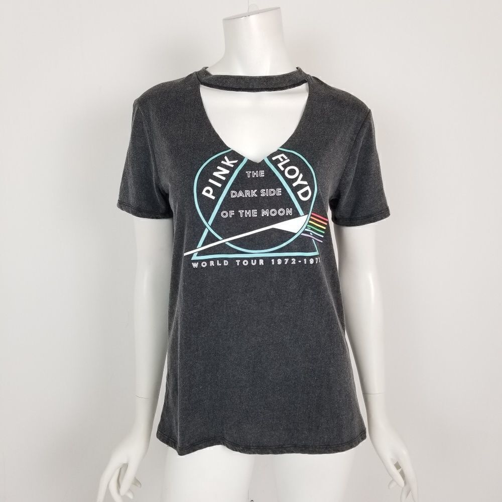 Pink Floyd Graphic Choker V Neck T Shirt